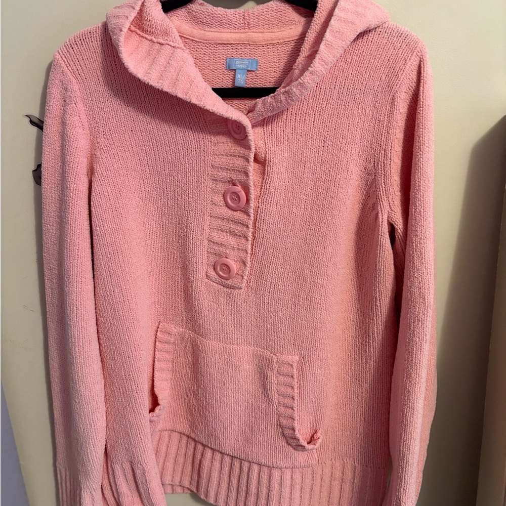 Vintage Button Pink Cozy Sweater Denver Hayes